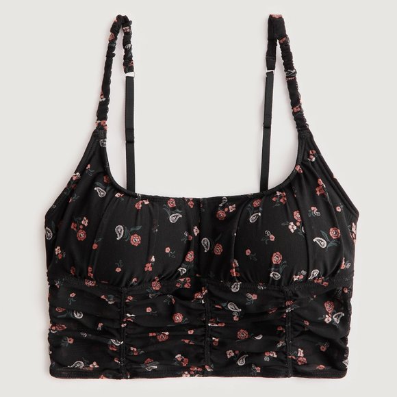 Gilly Hicks Mesh Bralette Orange Floral Detail - Picture 1 of 7